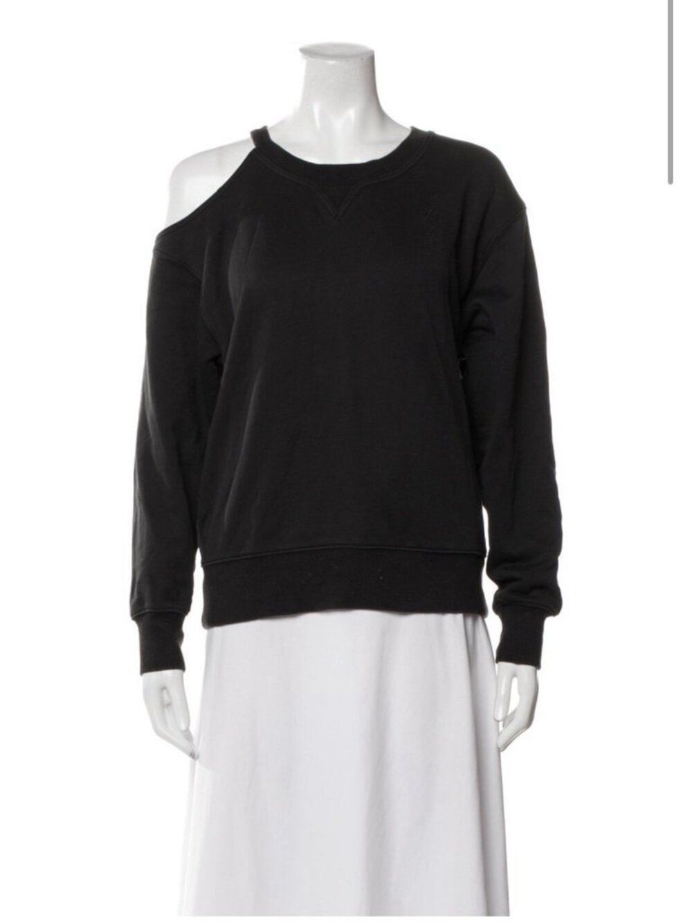 grey jason wu Authentic Solid Black Long Sleeve Cold Shoulder Sweatshirt Xs